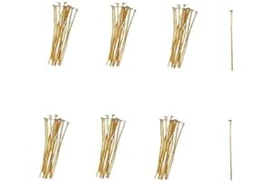 LASSUM 330 PCS Gold Plated Head Pins Findings, 32mm Head Pins DIY Jewelry Making