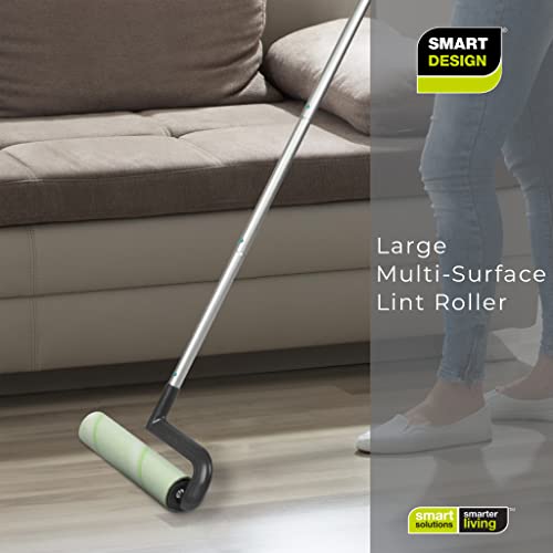 Smart Design Large Mega Floor Lint Roller with Ergonomic Handle Aluminum Tubes Includes