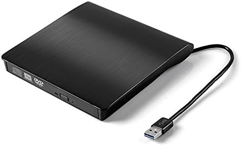 External CD Drive, TOPCHU Ultra Slim USB 2.0 CD DVD-RW DVD ROM Drive, DVD Burner Reader Recorder Writer Rewriter for Laptop, Apple Macbook Pro Air iMAC, PC, Desktop, Notebook (USB 2.0 Black)