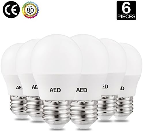 AED Lighting 3W LED Bulbs, 25W Incandescent Bulb Equivalent, Not Dimmable 250lm Warm White 2700K, G14 E26 Base LED Light Bulbs, 6-Pack