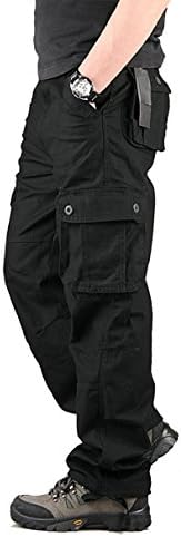 VADOO Mens Cargo Trousers casual Polar Fleece Thickened Cargo Camo Pants Combat plus size Wiast 34-44