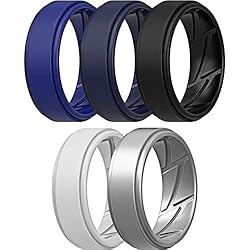 ThunderFit Silicone Wedding Rings for Men, Airflow