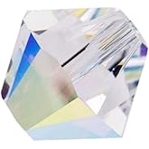 100pcs Adabele Austrian 6mm Faceted Loose Bicone Crystal Beads Clear AB Compatible with Swarovski Crystals for Jewelry Making SSB602