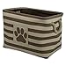 Bone Dry Pet Storage Collection Striped Paw Patch Bin, Medium Rectangle, Brown