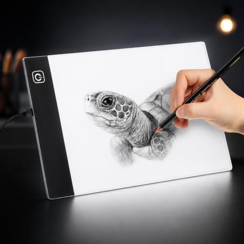 Mesa de Luz LED A4 Profissional para Desenho e Decalque – Prancheta Luminosa Ultra Fina com Controle de Brilho USB para Artistas, Tatuadores, Arquitetos e Artesanato Prancheta de Desenho