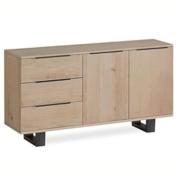 Roseland Furniture Ltd Oak Mill Small Sideboard Metal Base