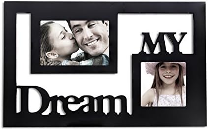 2-opening Black Wooden Wall Hanging Collage Photo Picture Frame