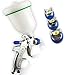 Muzata HVLP Gravity Feed Air Spray Tool 3 Nozzles 1.4mm 1.7mm 2.0mm, 600cc Cup