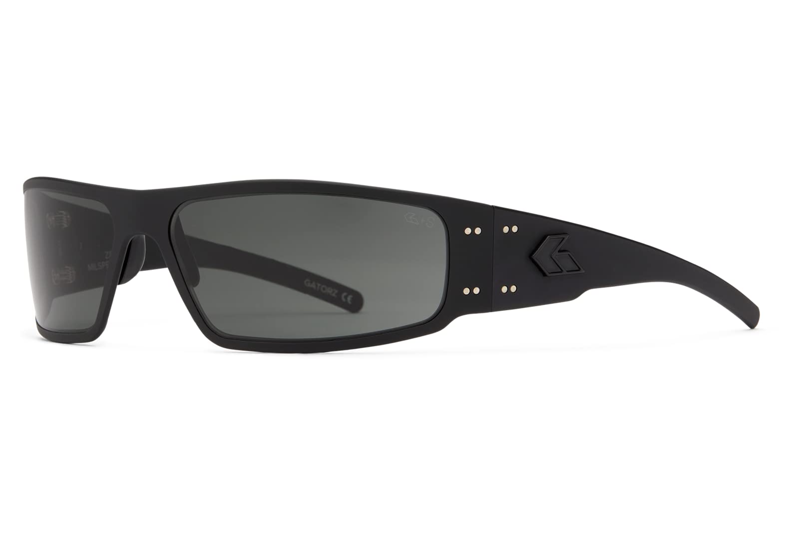 Photo 1 of Gatorz Magnum ANSI Z87+/MILSPEC Ballistic Sunglass Black Anodized Frame with Black Logo, Smoke Lens - GZ-01-002