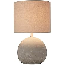 Stone & Beam Industrial Concrete Table Lamp, 16" H, with Bulb, Brown Shade
