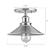 Linea di Liara Andante Black Flush Mount Ceiling Light Fixture Farmhouse Rustic Flush Light Kitchen Lighting Bedroom Bathroom Hallway Light Fixtures Vintage Industrial Semi Flush Mount Lighting