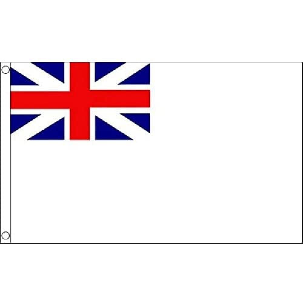 AZ FLAG - Naval Ensign White Squadron Flag - 3x5 Ft - 100D Polyester Bristish Historic Banner with Two Metal Grommets - Fade Resistant - Vivid Colors - 3' x 5' Feet - 150x90 Cm
