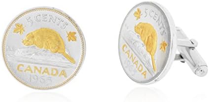 Canada Canadian Beaver 5 Cent Coin Cufflinks