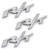 3pcs B180 Silver RT R/T Fender Door Emblem Decal Badge Sticker Dodge Charger Ram 1500 Challenger Jeep Grand Cherokee