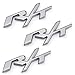 3pcs B180 Silver RT R/T Fender Door Emblem Decal Badge Sticker Dodge Charger Ram 1500 Challenger Jeep Grand Cherokee