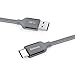 USB Type C Cable, Nekteck Nylon Braided USB-C to USB Type A Male Data & Charging Cord 56k ohm Resistor 6.6ft for for MacBook 12 Inch, Galaxy S9/ S9 Plus, Note8/ LG G6, Pixel3 2/XL,OnePlus 6 Grey