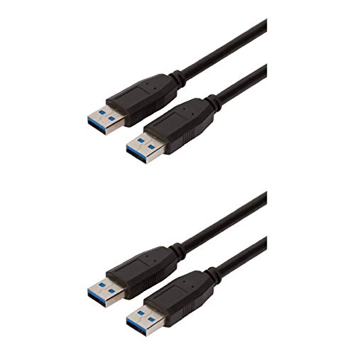 Buyer's Point SuperSpeed USB 3.0 (USB to USB Cable Male to Male) Type A/Type A Cable Cord for Data Transfer Hard Drive Enclosures, Printers, Modems, Cameras, Flash Drives, Thumb (1.5ft) (Black,2) - Thumbnail 7