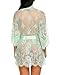 Avidlove Negligee Lingerie Laungera Women's Lace Kimono Robe Babydoll Lingerie Mesh Nightgown Green M