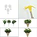 Humorous.P Wall Hanging Iron Rattan Interior Decoration Basket Wicker Flower Basket Pot Wall Planter Boxes Basket Home Gardening Decor, 3Pcs Flower Baskets, 3Pcs Nails, 3Pcs Fake Grasses Setthumb 3