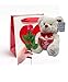 Valentine’s Day Gift Basket | 10 Inches Teddy Bear Plush (Color May Vary), Valentine Theme Gift Bag & one Belgian Milk Chocolate Roses with Edible Rosebud | For Her Wife Girlfriend Mother Daughterthumb 4