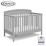 Graco Benton 4-in-1 Convertible Crib (Pebble Gray) - Easily Converts to Toddler Bed, Daybed or Full-Size Bed with Headboard, 3-Position Adjustable Mattress Support Base