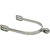 AJ Tack Ladies Roller Rowel English Spurs, Stainless Steel, 15mm Shank | Rotating Wheel Delivers Gentle, Non-Jabbing Contact, 3in Opening x 3-3/4in Depth, Flexible Band