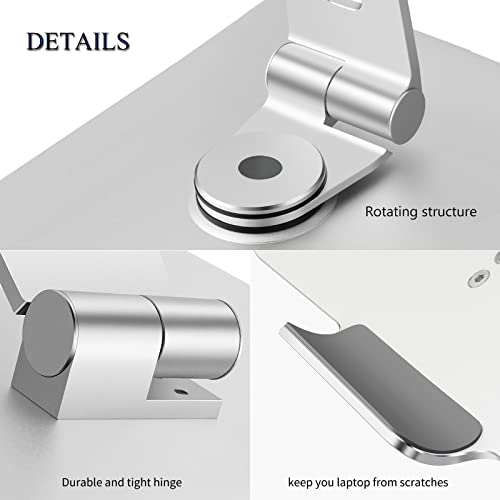 Adjustable Laptop Stand with 360 Rotating Base,360°Swivel & Adjustable Laptop Stand for Desk,Foldable&Portable Notebook Riser for MacBook Air Pro, All Laptops up to 17 inches,Sliver …