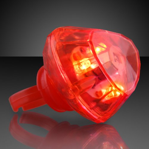 Red Huge Gem Light Up LED Rings (Set of 24)