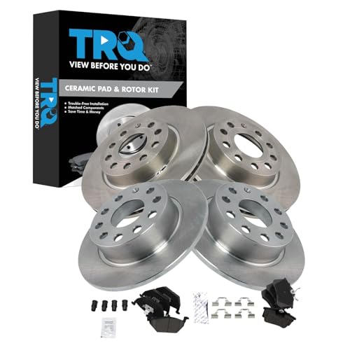 TRQ Front and Rear Brake Pad and Rotor Set Ceramic