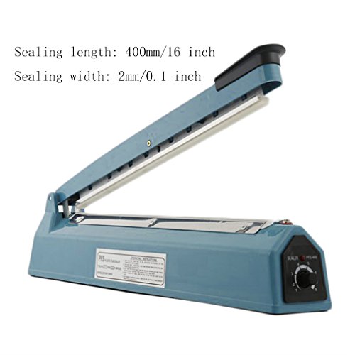 Impulse sealer-16inch/400mm Manual Impulse Manual Hand Sealer Heat Sealing Machine Poly Tubing Plastic Bag