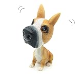 Velener Nodding Dog Ornaments Mini Bobble-Head Toys for Car Decoration (Boxer)