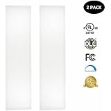 2 Pack UL LED Panel Light 1x4 FT 40W 5000K 4400 Lumens Dimmable 0-10v 100-277v White Frame No Flickering DLC-Qualified