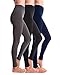 Homma 3 Pack Fleece Lined Winter Thick Brushed Leggings Thights (BLACK/NAVY/GREY, S/M/L)