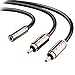 3.5 mm to 2RCA Cable, J&D RCA Cable Gold-Plated [Copper&nbsp;Shell]&nbsp;[Heavy&nbsp;Duty] 3.5mm Female to 2 RCA Male Stereo Audio Adapter Cable - 3 Feet primary