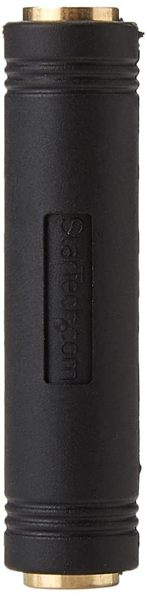 StarTech.com 3.5mm Female to Female Coupler - 3.5mm Audio Coupler - Gold Plated Connectors - Female/Female - Aux Cord Adapter (GCAUD3535FF),Black