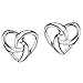 Mints S925 Sterling Sliver Heart Earrings Cute Stud Earrings for Women Twisted Knot Earring for Women