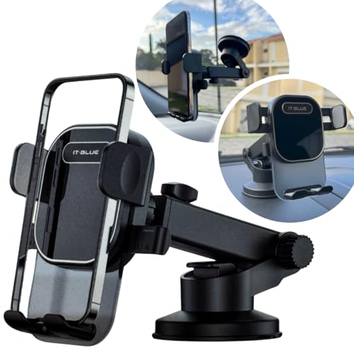Suporte Celular para Carro, 360°, Antivibração, Antiqueda, Fixação Firme no Vidro e Painel Veicular Automotivo Universal, Compativel com todos os Celulares Apple iPhone Samsung Galaxy - Premium