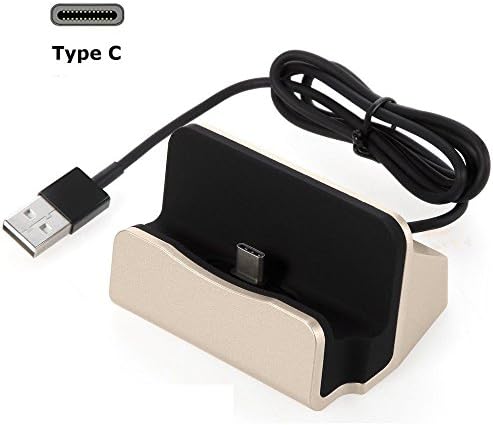 USB Type C Dock, iMoreGro Type C Charging Dock Desktop Docking Station For Samsung Note 8/S8/S8 Plus,Google Pixel/Pixel XL, LG G6/G5, Lumia 950xl/950, OnePlus 3 and More Type C Devices - Gold
