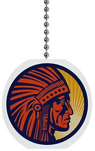 Indian Chief Head Solid Ceramic Fan Pull