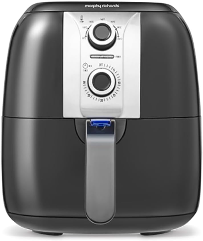 Morphy Richards Manual Health Air Fryer, 3L, Rapid Air Technology, 30 Minute Timer, 80-200 Degree Temperature Range, 1400 W, Black, 480003