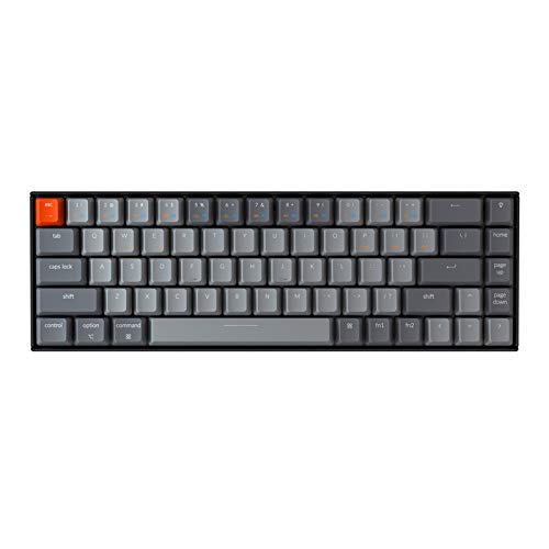 Keychron K6 68-Key Wireless Bluetooth/USB Wired Gaming Mechanical Keyboard, White LED Backlight N-Key Rollover Compact 65% Layout Keyboard Compatible with Mac Windows, Optical Brown Switch