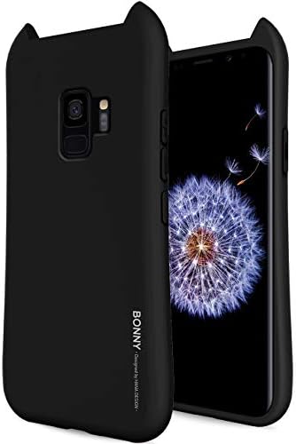 Qoosan Galaxy S9 Case 3D Design Ears Soft Rubber TPU Jelly for Samsung Galaxy S9 (2018) - Matte Black