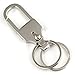 maycom Polished Silver Pants Buckle Keychain Waist Belt Clip Hanging Double Loops Keyring Key Chain Ring Key Fob 84003