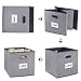 homyfort Cube Storage bins 11x11,Foldable Baskets Fabric Closet Boxes Containers with Plastic Handles and Label Window,Shelf Organizer Nursery Drawer for Clothes ,Home ,Office, Bedroom-Grey, Set of 6