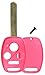 KeylessOption Just the Case Keyless Entry Remote Head Key Combo Fob Shell - Pink