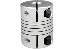 Sinoblu 1/4 to 1/4inch Shaft Coupler 25mm Length 20mm Diameter Flexible Beam couplings Aluminum Alloy Joint Connector for Stepper Motor 3D Printer CNC Machine DIY Encoder