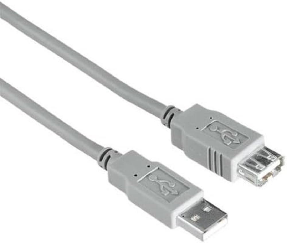 Hama 227998 USB Extension Cable A-Male Plug to A-Female Jack Quality Shielded UL Style 1.8m Ref 30619