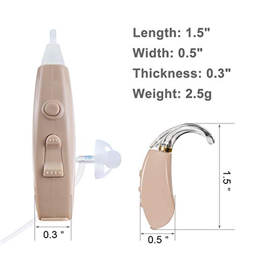 BLJ Hearing Amplifier with Batteries for Adults and Seniors, Digital Sound Amplifier Device to Assist and Aid Hearing, Small and Lightweight with Digital Noise Reduction and Feedback Cancelling