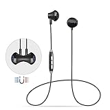 Bluetooth Headphones, Wireless V4.1 Magnetic Deep Bass Earphones, Suitable for Samsung Galaxy S9 (Black)