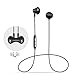 Bluetooth Headphones, Wireless V4.1 Magnetic Stereo Earphones, Suitable for Samsung Galaxy S9, IPX4 Splash Proof Noise Cancelling with HD Mic for Running and Sport - Black